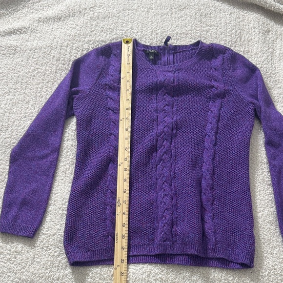 TALBOTS Purple Cable Knit Women's Sweater Sz Sp - Picture 10 of 11
